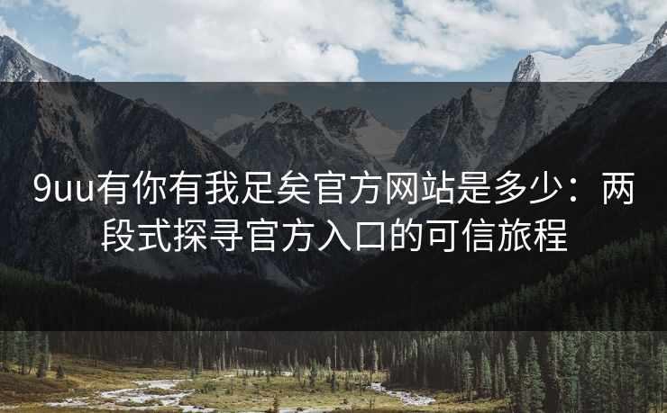 9uu有你有我足矣官方网站是多少：两段式探寻官方入口的可信旅程