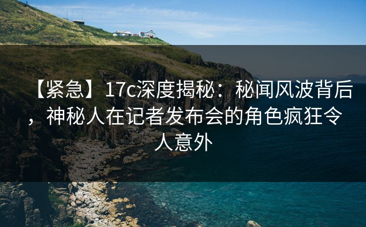 【紧急】17c深度揭秘：秘闻风波背后，神秘人在记者发布会的角色疯狂令人意外
