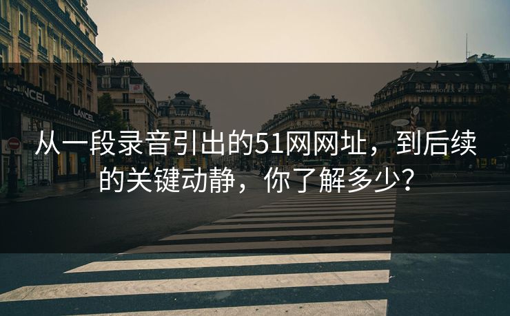 从一段录音引出的51网网址，到后续的关键动静，你了解多少？